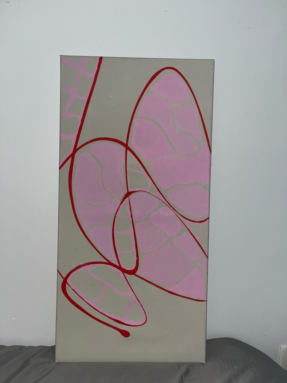12”x 24” stretched Canvas Art :
Abstract Pink & Red Canvas Wall Art